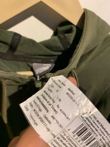 Puma Olive Green Zip-Up Hoodie