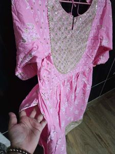 Pink Printed Kurta Set