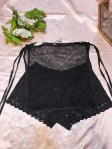 Black Lace & Mesh Top