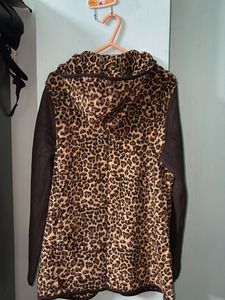 Leopard Print Zip-Up Hoodie