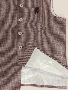 XXL - Red White Chequered Nehru Jacket