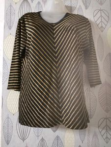 Black Golden Glitter Top