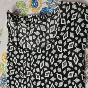 Black &amp; White Print Dress