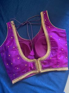 Elegant Purple Saree Blouse