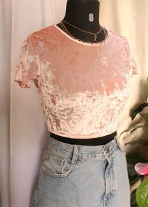 Shein Velvet Crop Top