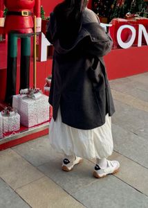 Gray hooded winter coat