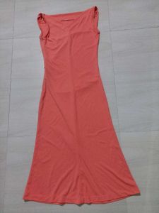 Women Coral Midi Dress