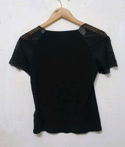 New Elegant Black Lace Top