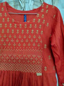 Red Kurti With Embroidery