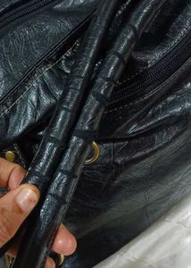 Black Leather Hobo Bag