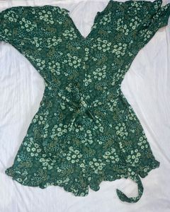 Floral Green Romper