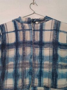 Blue Checked long Dress