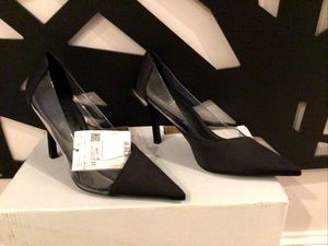 MANGO BLACK VINYL HEELS