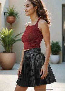 Burgundy Halter Crop Top