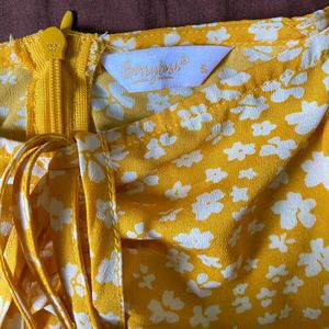 Yellow Floral Print Dress