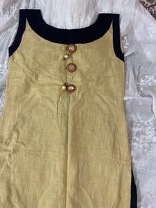 khaki straight Kurti