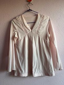 Elegant Peach V-Neck Top