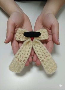 Handmade Crochet bow hair tie