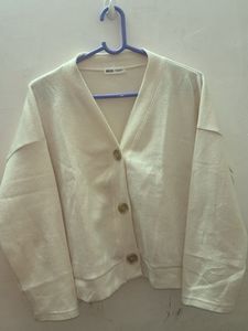 Cream Button-Up Cardigan