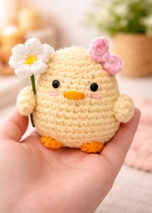 Crochet Chick with Flower