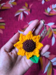 Crochet Sunflower Keychain