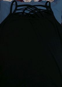 Trendy Korean Stylish Black Cross Bralete Sexy Top