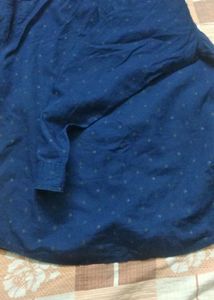 Navy Blue Casual Button-Down Shirt