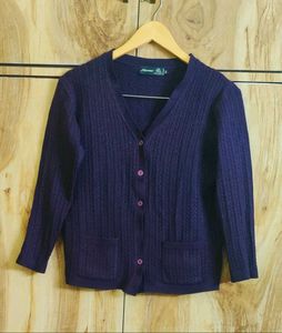 Purple self design Cardigan size-36