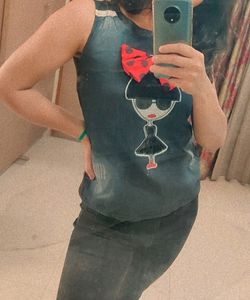 Cute Bow Tback Top 🖤🎀