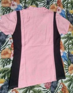 Combo Deal! Brown Off-Shoulder + Pink Scrub Top