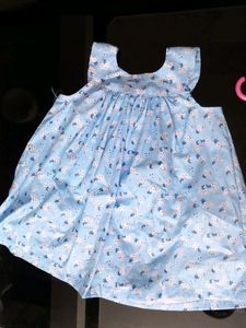 Newly Stiched Dress For Little Angels  The Colour Is A Little Dark Sky Blue The Photo Clarity Is Not Good