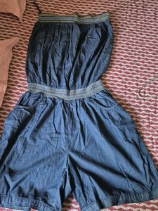 Denim Jumpsuit Romper