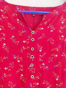 Red Floral Kurta