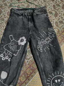 Painted Graphic Jeans