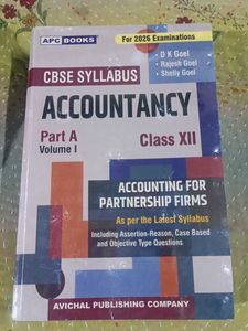 Accountancy Class 12th Book (2026examination)