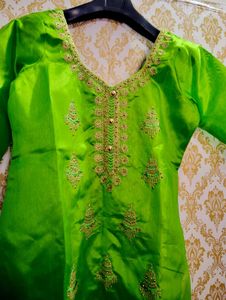 Golden embroidery Work Kurta Salwaar With Duptta