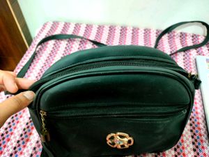 Black Leather Sling Bag