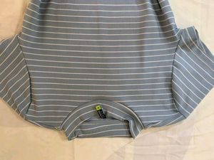 Striped Mock Neck Top