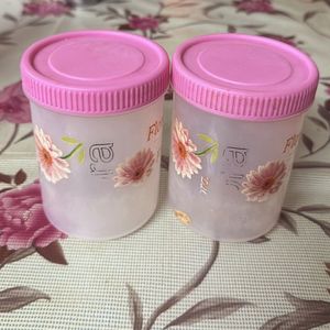 Set Of 4 Pink Containers