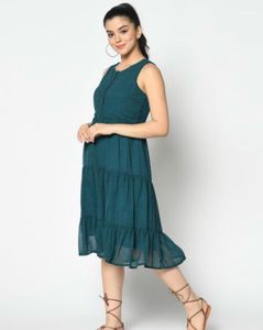 Green Tiered Midi Dress