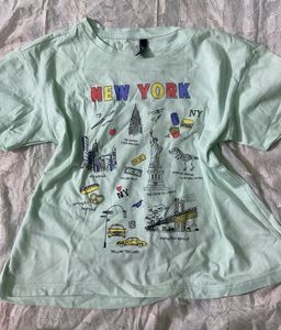 New York” Graphic Tee - Mint Green