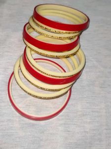 Red &amp; Gold Bangle Set