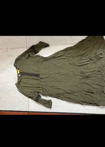 Elegant Olive Green Midi Dress