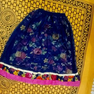 Girls Pink &amp; Navy Lehenga Choli