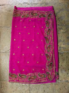 Pink Embroidered Sari
