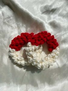 Red & White Crochet Hair Tie( one piece only)