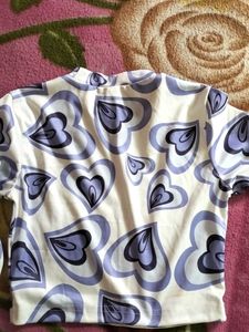 Heart Print Crop Top