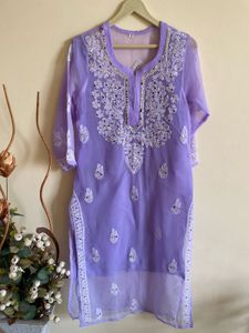 Lavender Embroidered Kurta