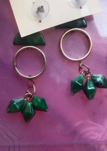 Green Dangle Earrings