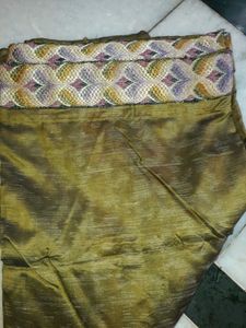 Tussar Silk Saree in Olive Green